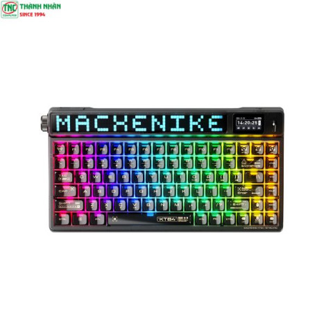 Bàn phím Gaming cơ không dây Machenike KT84-B84W Smart Screen Tri-mode Black Gateron North Pole 2.0 Yellow Switch