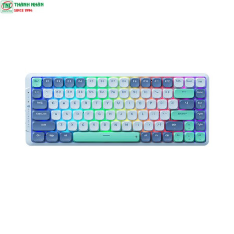 Bàn phím Gaming cơ không dây Machenike Air50-B84W Tri-Mode RGB Xanh Trắng