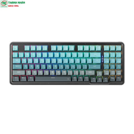 Bàn phím Gaming cơ không dây Machenike K500F-B94W Tri-Mode RGB Cyan GR Jade Switch