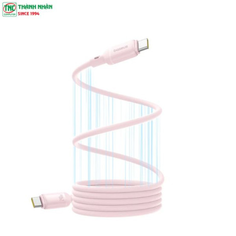 Cáp sạc nhanh nam châm chống rối Baseus PicoGo Magnetic Liquid Silicone USB-C to USB-C 240W dài 1m Pink LVE093-CC-1P