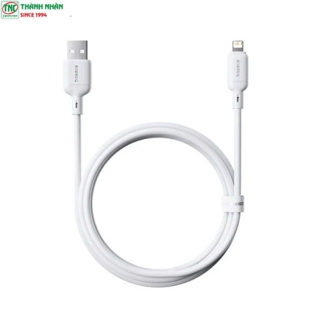 Cáp sạc nhanh OS-Baseus Silky USB to Lightning 2.4A dài 1m Moon White P10377702213-00