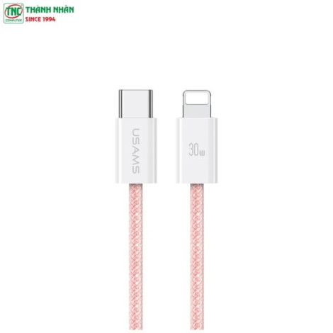 Cáp sạc nhanh USAMS U86 PD 30W Type-C to Lightning dài 1.2m màu Hồng SJ657USB04