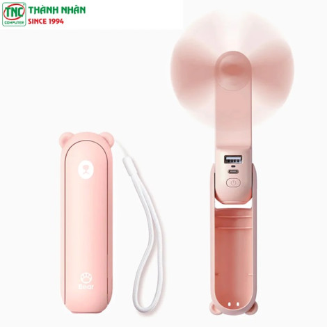 Quạt cầm tay mini 3in1 Jisulife F8 2000mAh (Pink)