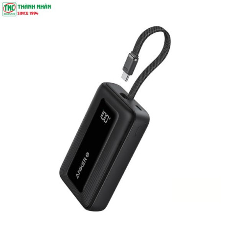 Sạc dự phòng Anker Zolo 1A1C 30W 20000mah tích hợp cáp Type-C Black (A1689H11)