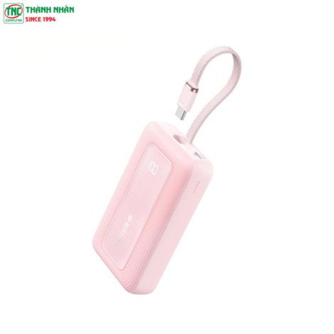 Sạc dự phòng Anker Zolo 1A1C 30W 20000mah tích hợp cáp Type-C Pink (A1689G51)