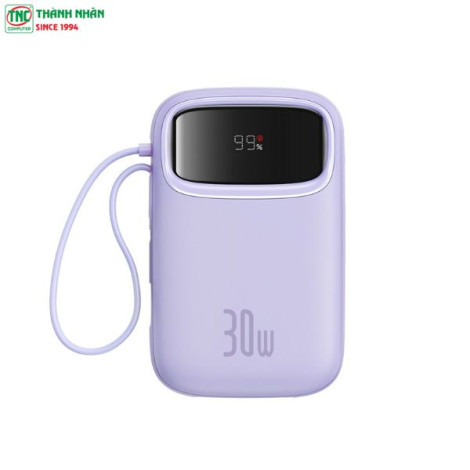 Sạc dự phòng Baseus Qpow2 Dual-Cable 10000mAh 30W Purple (P10055008513-00)