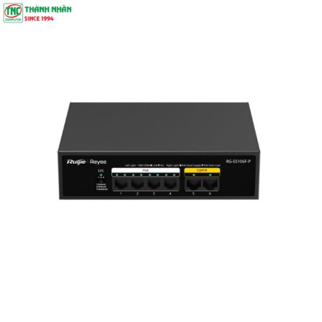 Switch PoE Ruijie RG-ES106F-P (6 port/ 10/100 Mbps/ Unmanaged)