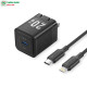 Bộ combo củ sạc+ cáp sạc 1 cổng USB-C to Lightning Vention GaN Black TZFEPW0-US-02