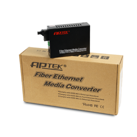 Bộ chuyển đổi quang điện APTEK Media converter (B) AP100-20B (100 Mbps/ Tx1550/Rx1310/ Single Mode/ 1 sợi/ 20km)