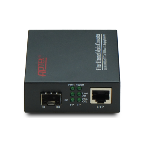 Bộ chuyển đổi quang điện APTEK Media converter AP110-20S (1 Gbps/ Tx1310/Rx1550/ Single Mode/ 20km/ SFP)