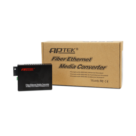 Bộ chuyển đổi quang điện APTEK Media converter (A) AP100-20A (100 Mbps/ Tx1310/Rx1550/ Single Mode/ 1 sợi/ 20km)