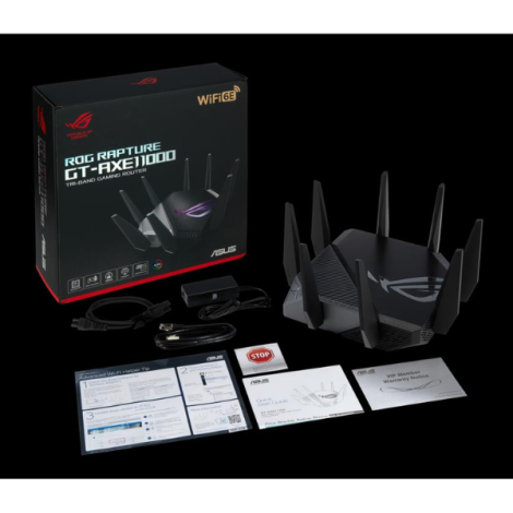 Bộ Phát Wifi Asus ROG Rapture GT-AXE11000 (10756 Mbps/ Wifi 6/ 2.4/5/6 GHz)