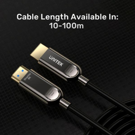 Cáp HDMI 2.1 sợi quang dài 10m 8K@60Hz Unitek C11085GY01-10M