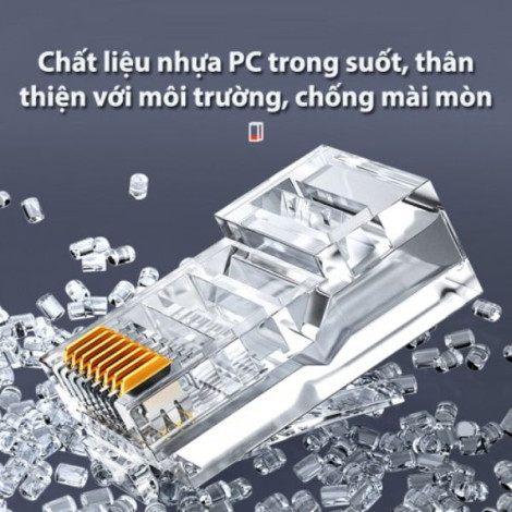 Đầu bấm mạng RJ45 Cat6 cao cấp Ugreen 50961(Túi 10 cái)