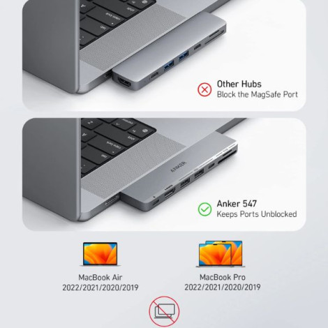 Hub đa năng USB-C 7 in 2 for MacBook Anker 547 A83540A1