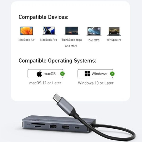 Hub đa năng USB-C Anker Dual-Display 10 in 1 A83C20A1