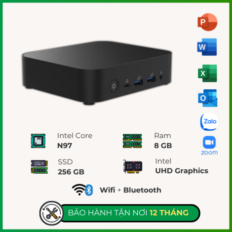 Máy bộ TNC Mini PC MPCN97R8S256 (N97/ Ram 8GB/ SSD 256GB)