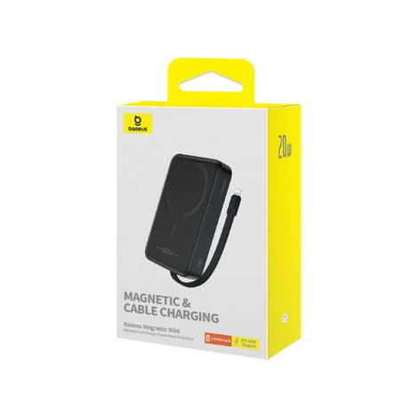 Sạc dự phòng Baseus Magnetic Mini Wireless 10000mAh 20W iP Edition Black (P10022109113-00)