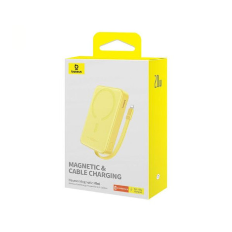 Sạc dự phòng Baseus Magnetic Mini Wireless 10000mAh 20W iP Edition Yellow (P10022109Y23-00)