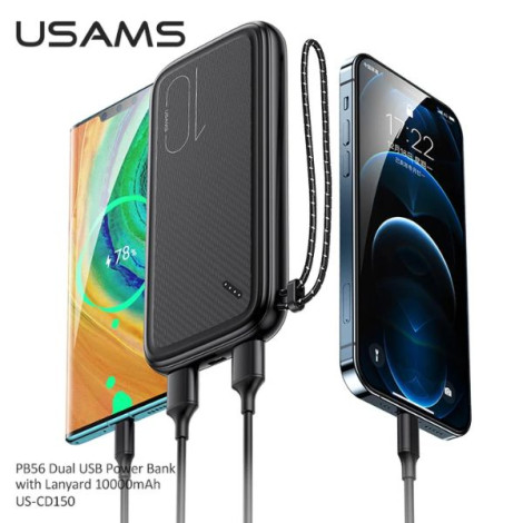 Sạc dự phòng USAMS CD150 PB56 10W 10000mAh Black (10KCD15001)