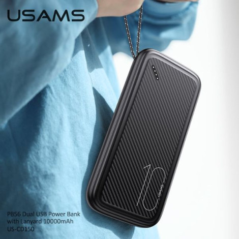 Sạc dự phòng USAMS CD150 PB56 10W 10000mAh Black (10KCD15001)