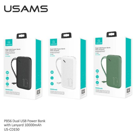 Sạc dự phòng USAMS CD150 PB56 10W 10000mAh Black (10KCD15001)