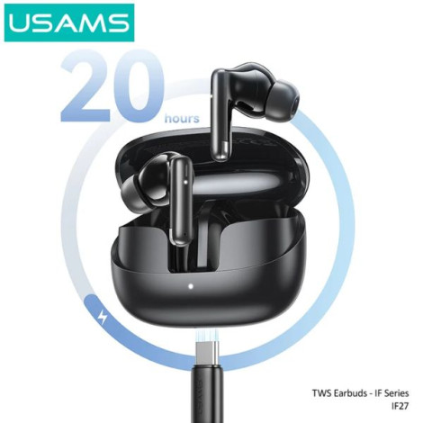 Tai nghe USAMS IF27 Wireless Inear Black (BHUIF01)