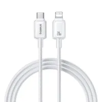 Cáp sạc nhanh Type-C to Lightning Baseus Crystal Fast Charging 20W dài 2m Moon White P10383101211-01