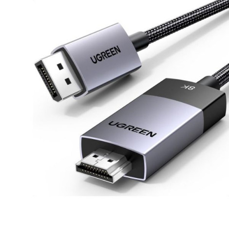 Cáp chuyển đổi DisplayPort sang HDMI 2.1 dài 2m hỗ trợ 8K@60Hz 4K@120Hz HDR Ugreen 80397