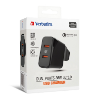Bộ sạc kép 36W QC3.0 Verbatim 66346